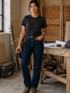 Womens 6S Carhartt Work Jean Relaxed Fit Rugged Flex Functional Stretch Durable